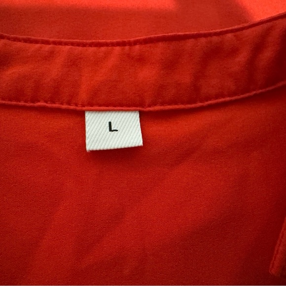 Unbranded Mock Collar Sleeveless Chiffon Blouse Women’s Size Large Orange - Picture 6 of 8